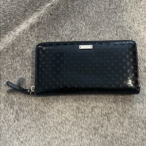 Kate Spade Black Checkered Shiny Wallet